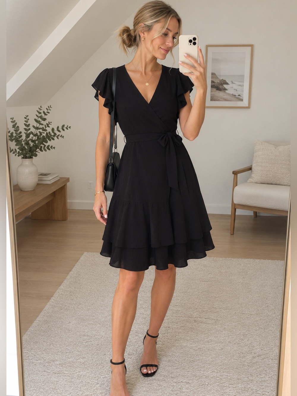 Ann Taylor Black Asymmetrical Tiered High-Low Skirt